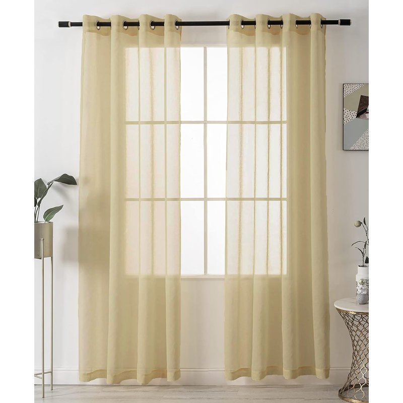 Alohna Sheer Curtain Pair, Rose