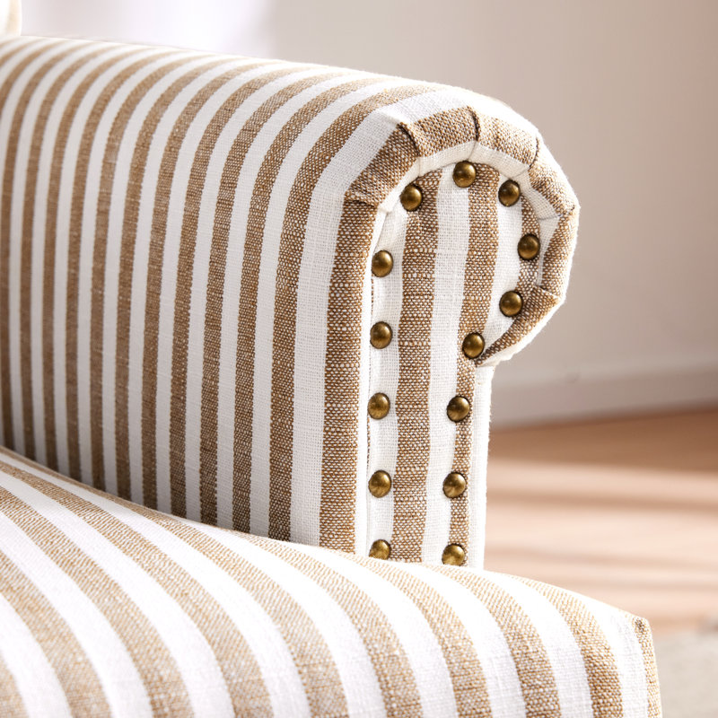 Upholstered Wooden Armchair, Brown
