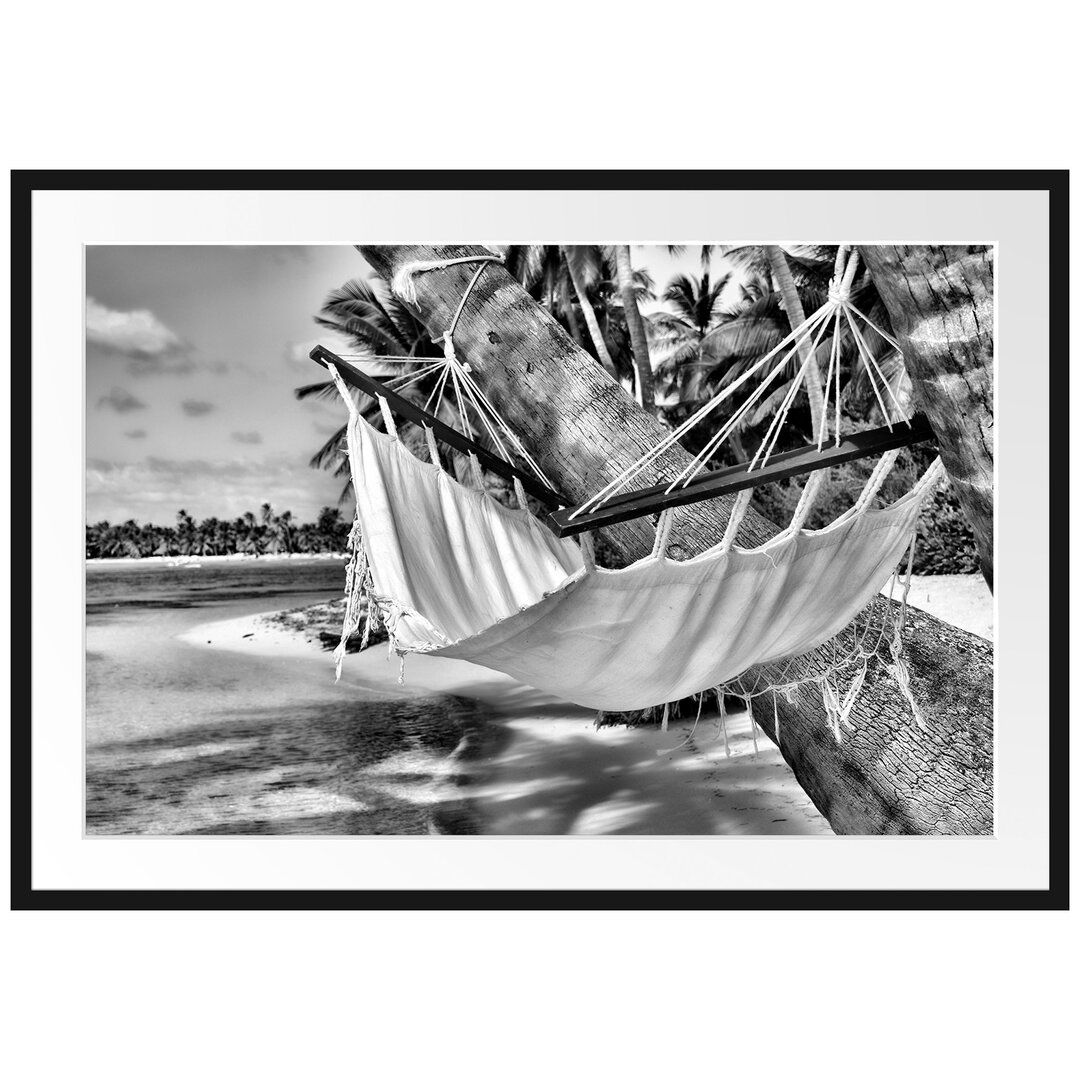 Gerahmtes Poster Malediven Palme Strand Sonne