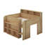 Lit mezzanine double avec bureau Designs, structure de lit mezzanine en bois avec tablettes de rangement, lumière DEL-1368486520