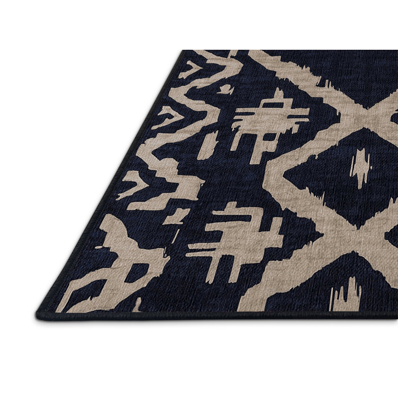 Machine Washable Gray Area Rug, Round 5'