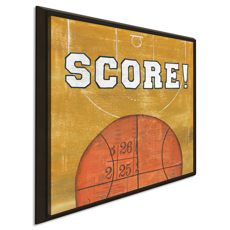 «On the Field II Score», impression, H 31,5 po x l 31,5 po x P 2 po, Cadre flottant espresso