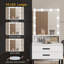 Dressing Table with 10 Bulbs, LED Light Mirror Makeup Vanity Desk with 2 Drawers and Stool-2111766008