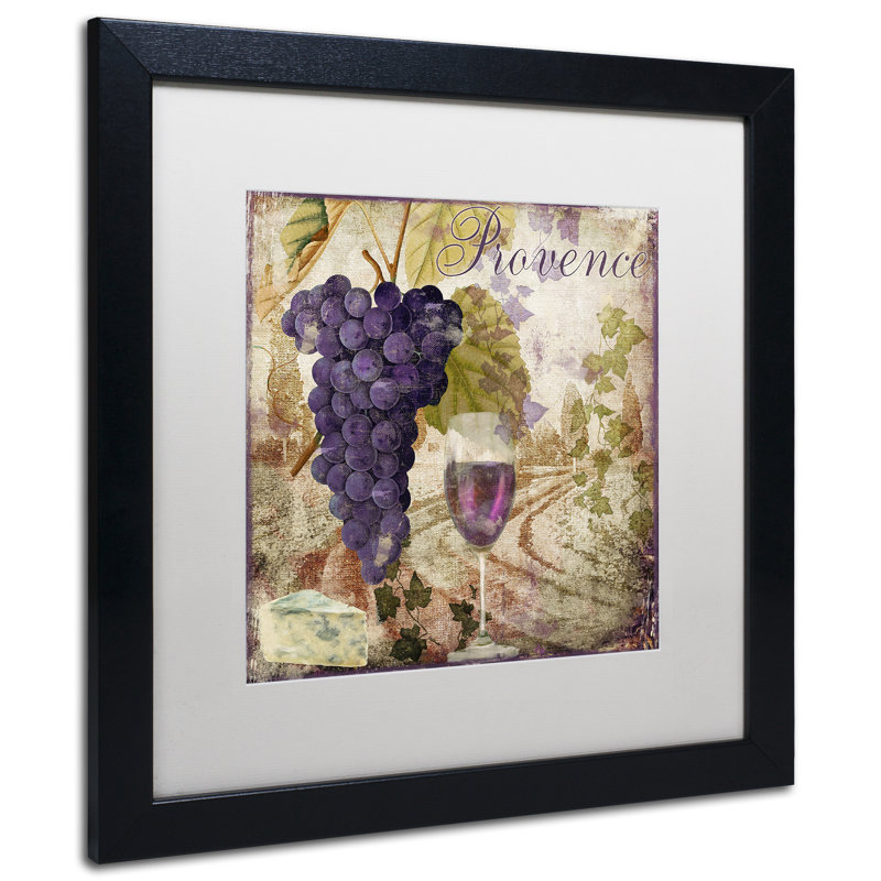 Publicité rétro encadrée Jadaya «Wine Country III», H 16 po x l 16 po x P 0,5 po, Blanc