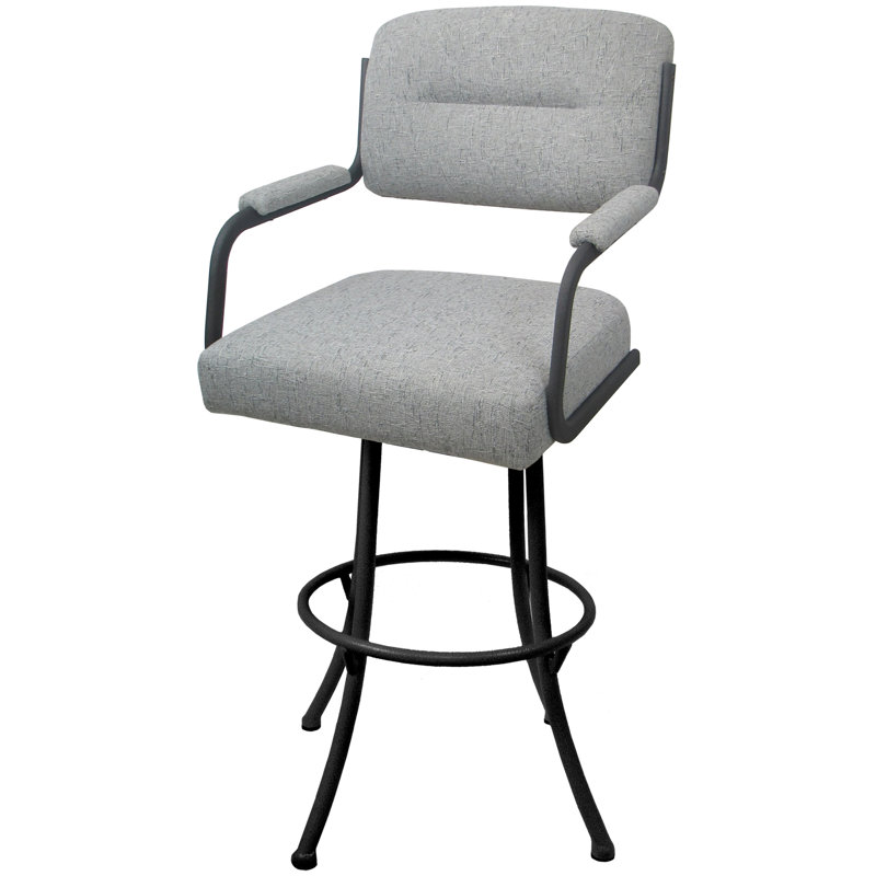 Tabouret de comptoir pivotant 26 po Meekah, gris