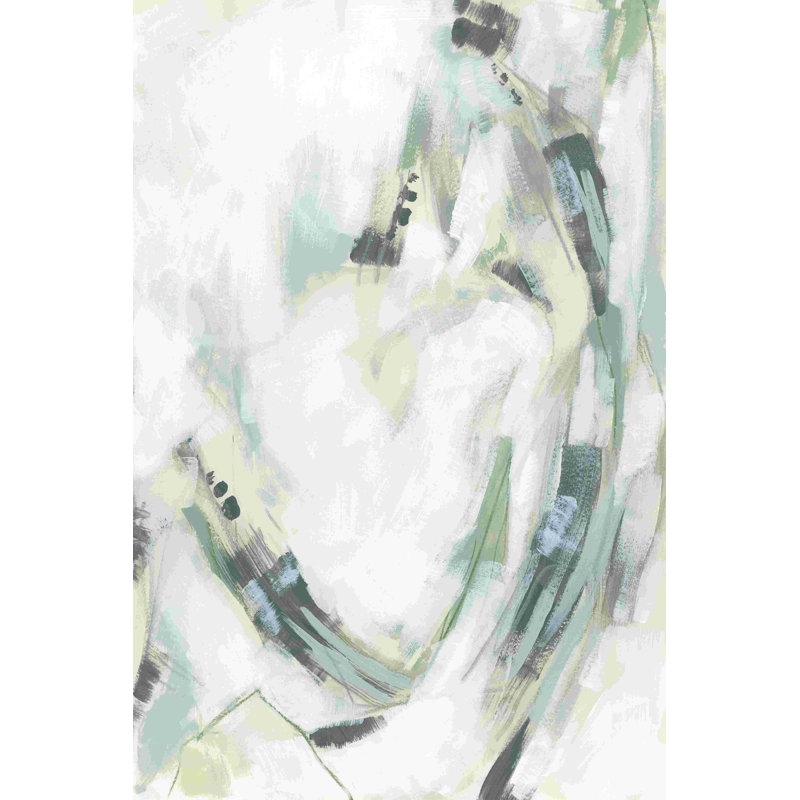 Verdigris Cascade II - peinture sur toile tendue, H 18 po x l 12 po x P 1,25 po