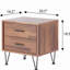 Table d'appoint 2 tiroirs en noyer avec pieds en épingle à cheveux-1692874409