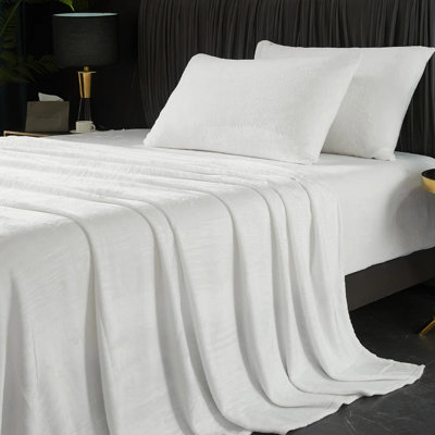 Deep Pocket Flannel Sheets Queen/King Size, 250 GSM Grey Sheets Fit 20"