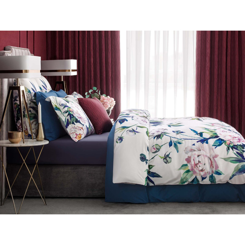 Satin Flat Sheet,  Blue/Green Palette, Queen