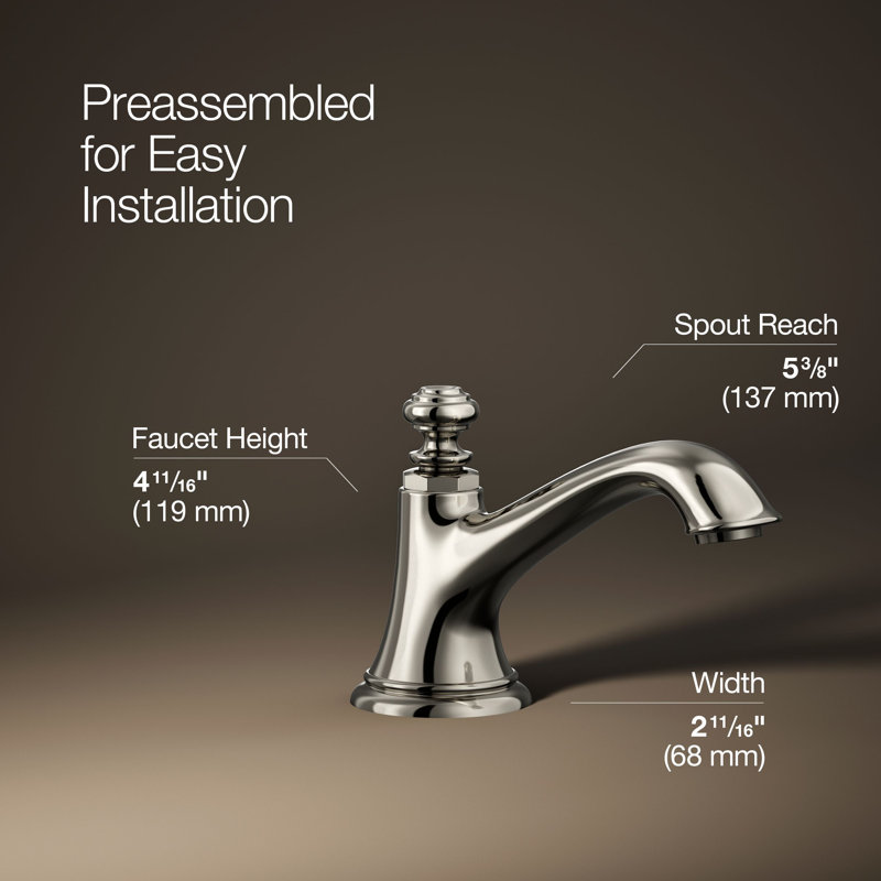 Artifacts Bathroom Sink Spout with Bell Design, Vibrant Polished Nickel