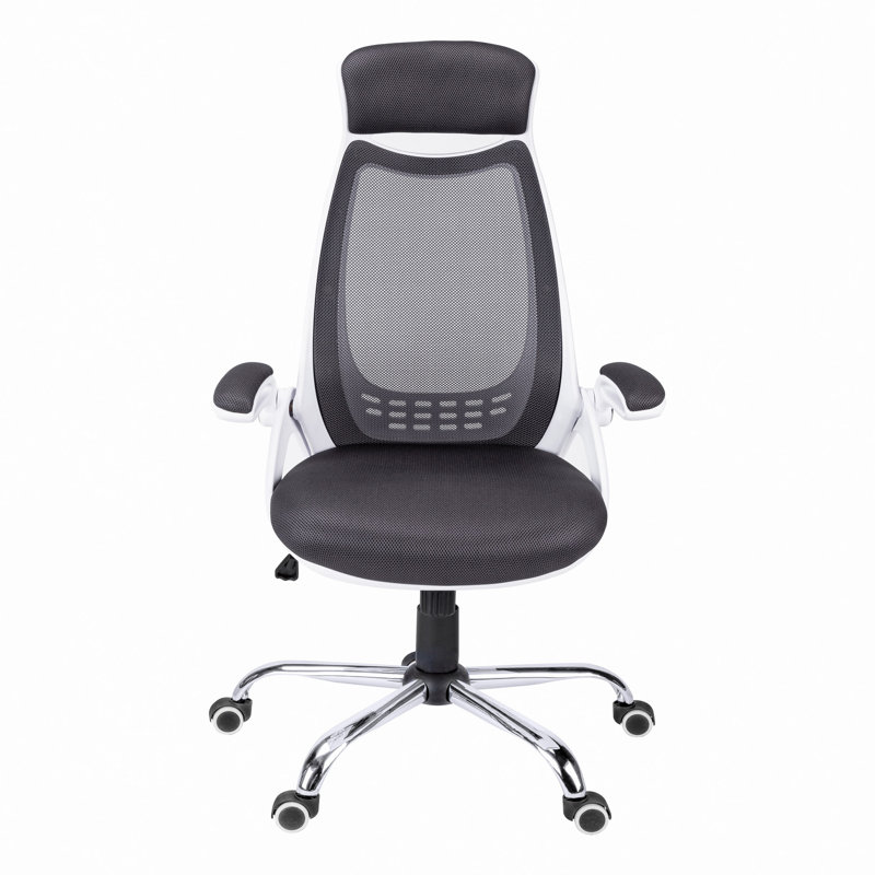 Baggett Office Chair, Adjustable Height, Swivel, Ergonomic, Armrests, Computer Desk, Work, Metal, White