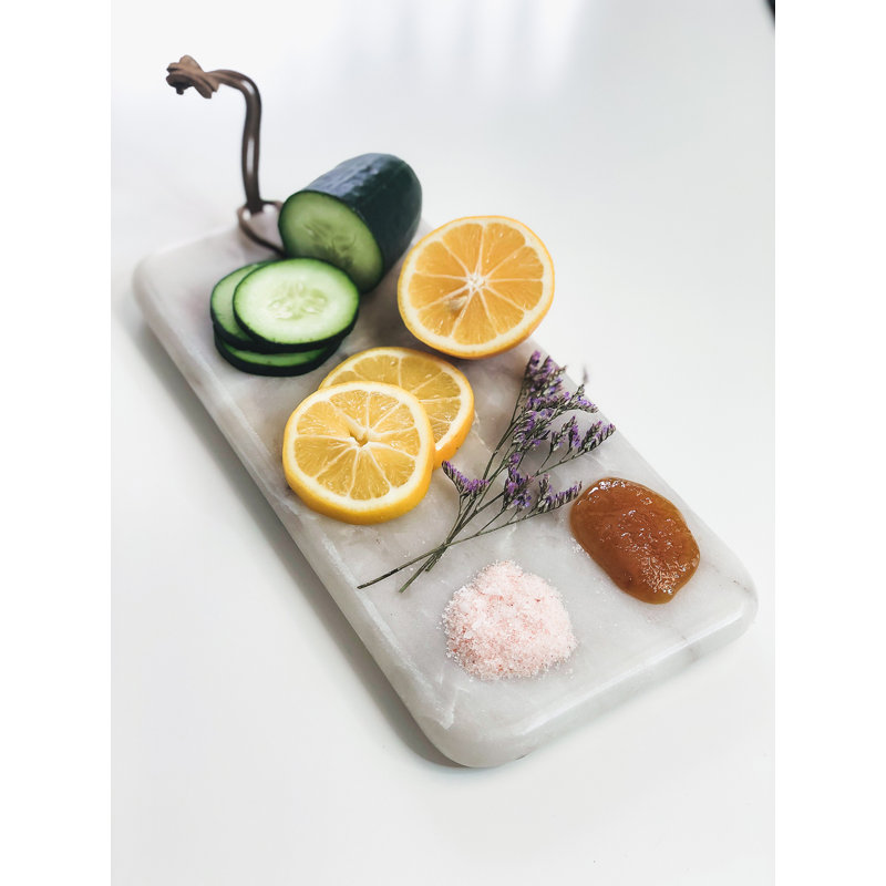 Plateau et plateau de fromage Bruck, H 1 po x l 5 po x P 10 po, Blanc