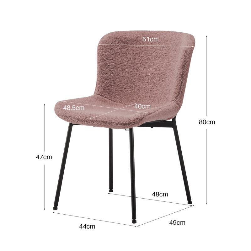 Fabric Side Chair, Pink