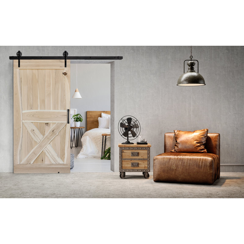 Buldir Solid Oak Barn Doors, Unfinished, 210cm H x 90cm W x 4cm D