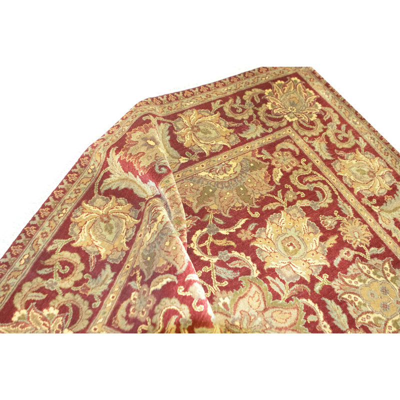 Hand Knotted Wool Oriental Area Rug in Red