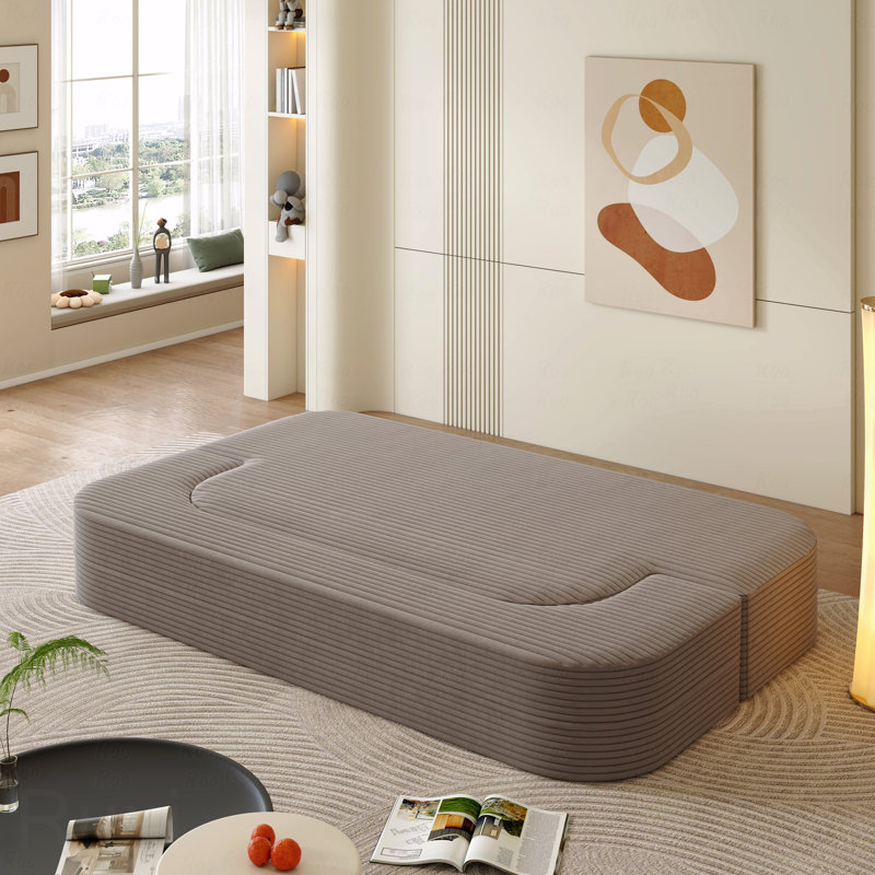 Canapé 78,7 po moderne 2-en-1 pliable avec couverture fonctionnelle et 2 coussins moelleux, canapé en velours côtelé moelleux confortable, canapé-lit convertible, canapé à siège profond