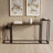 3-Piece Narrow Console Table Set with Marble Look Top, Slim Hallway Table