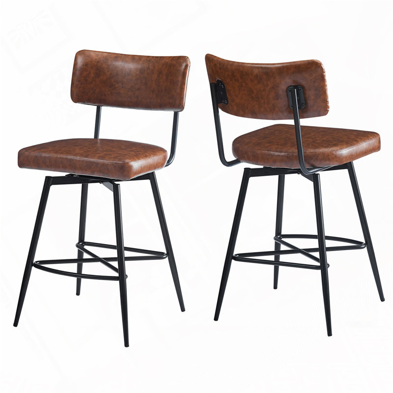 Tabourets de comptoir pivotants en similicuir