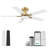 52 in.5 - Blade Smart Outdoor Indoor White Ceiling Fan with LED Lights, Remote, Voice Control via Alexa, Dimmable, 6 speeds-246441795-246786077