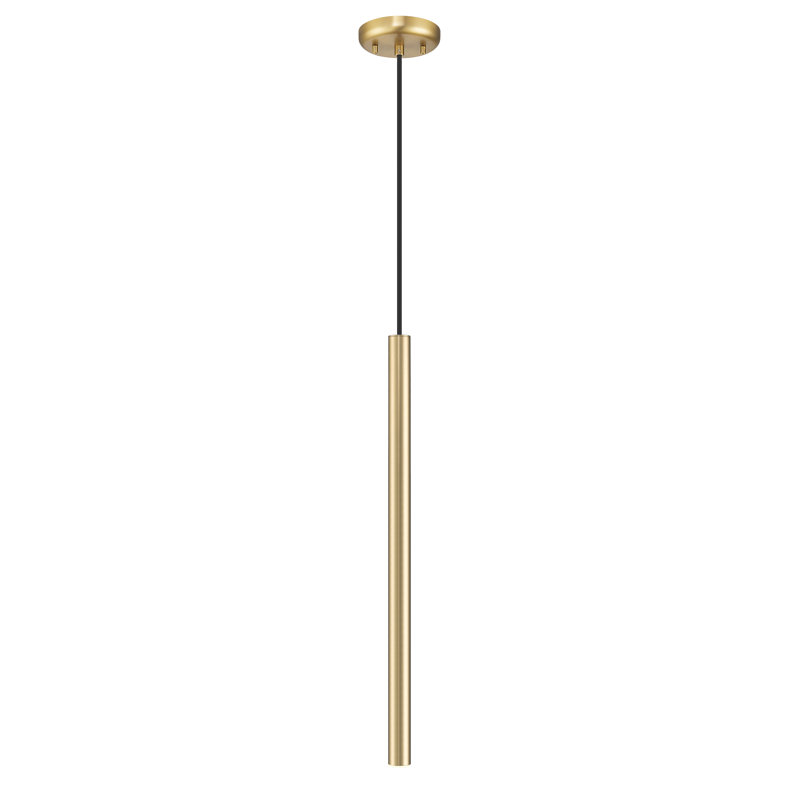 Luminaire suspendu 1 lumière Normani, H 23,75 po x l 4,75 po, Or brossé
