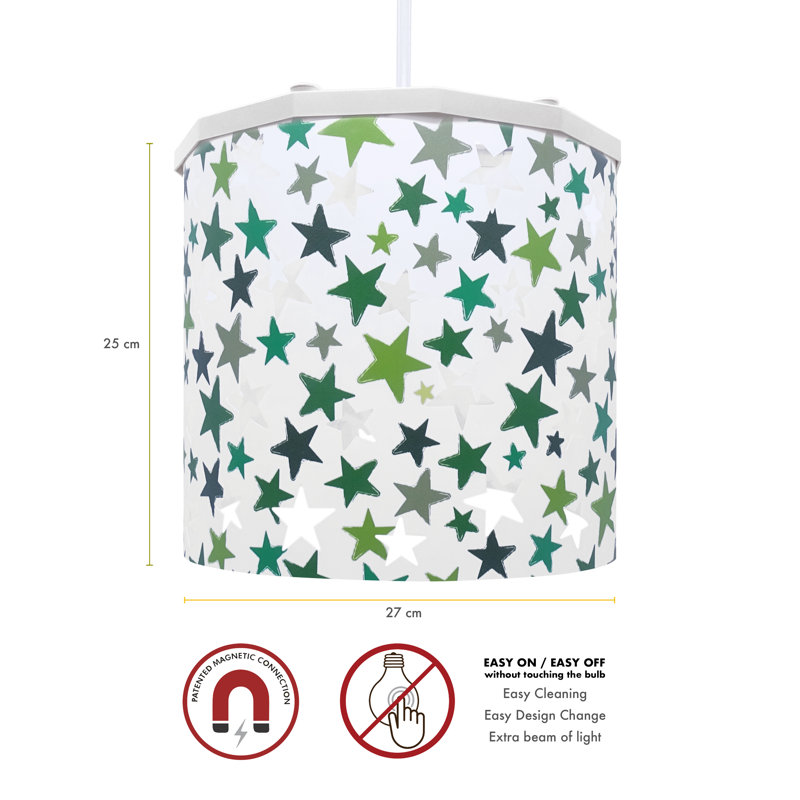 25 cm H Drum Lamp Shade ( Spider ), Green