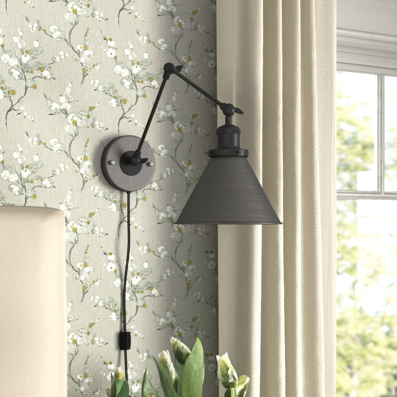Rackerby Zinc Alloy Dimmable Wall Sconce, Dark Grey