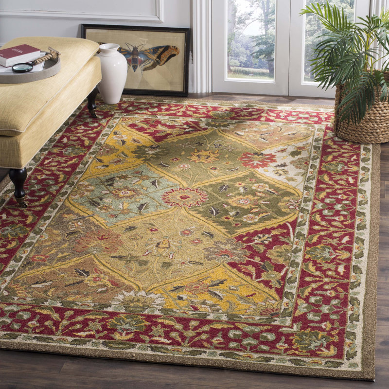 Karol Hand Hooked Performance Oriental Rug, Rectangle 4' x 6'