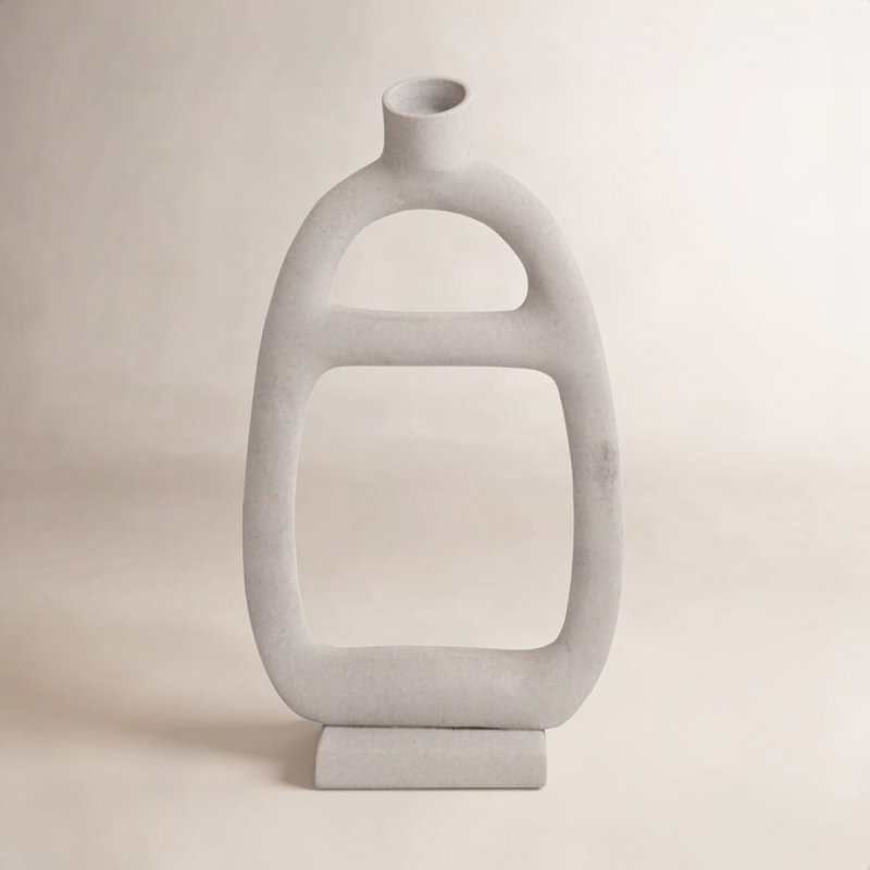 8.75'' H Aluminum Tabletop Candlestick, Off White
