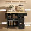 HOMCOM Kitchen Island on Wheels with Drop Leaf Rubber Wood Top-339893671
