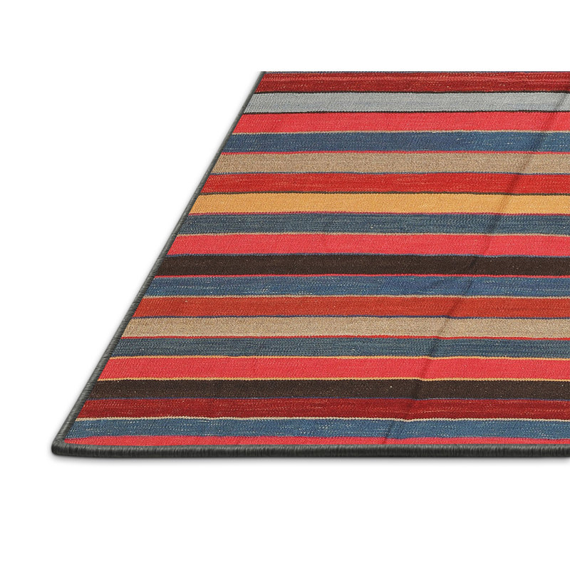 Tapis contemporain marron / rouge / jaune Terefinko, Rectangle 8 pi x 12 pi