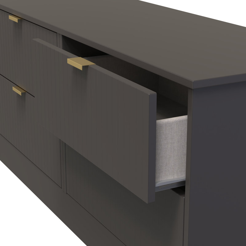 Berklie 115cm W 4 - Drawer Chest of Drawers, Graphite