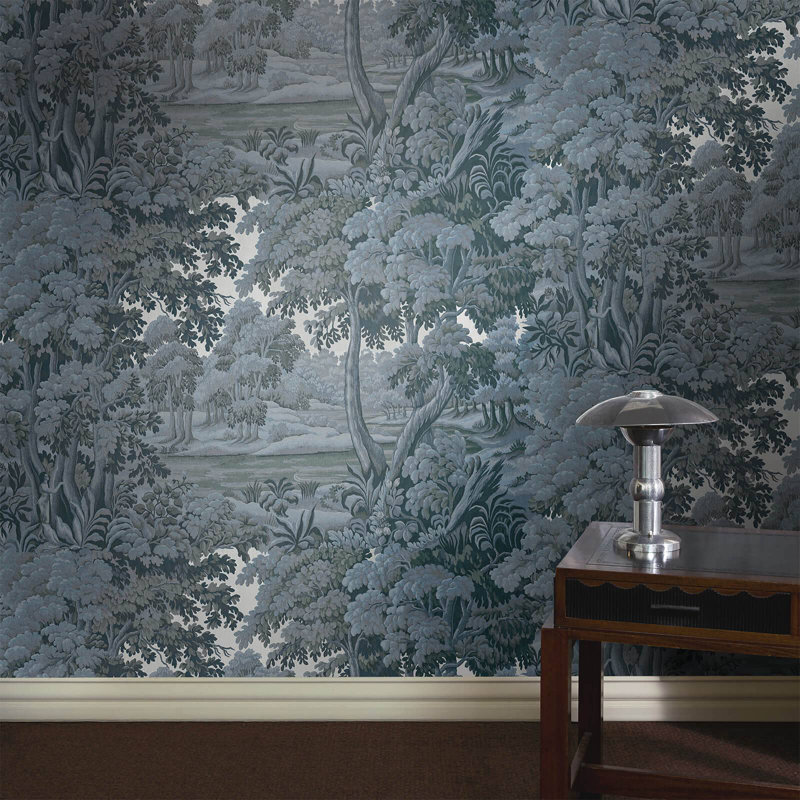 Plantasia 9.84' L x 70.87" W Wallpaper Roll, Indigo
