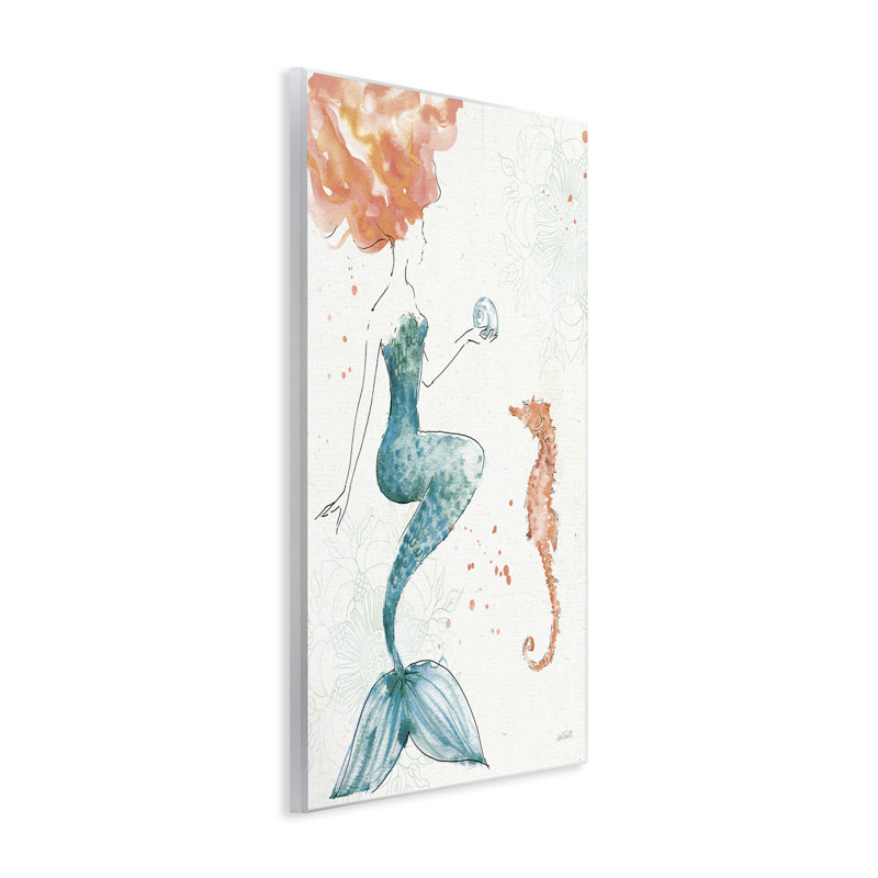 «Mermaid and Ocean Seahorse», art mural par Anne Tavoletti, H 19 po x l 13 po x P 0,5 po