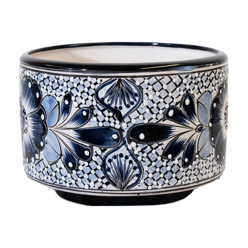 Desert Bloom Planter - Blue & White