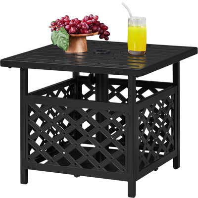 Gulzaar Square Iron Outdoor Bistro Table Yes , 21.8 " W 21.8 " D
