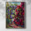 Lilas et rhodies, reproduction encadrée - bois massif-2106015659