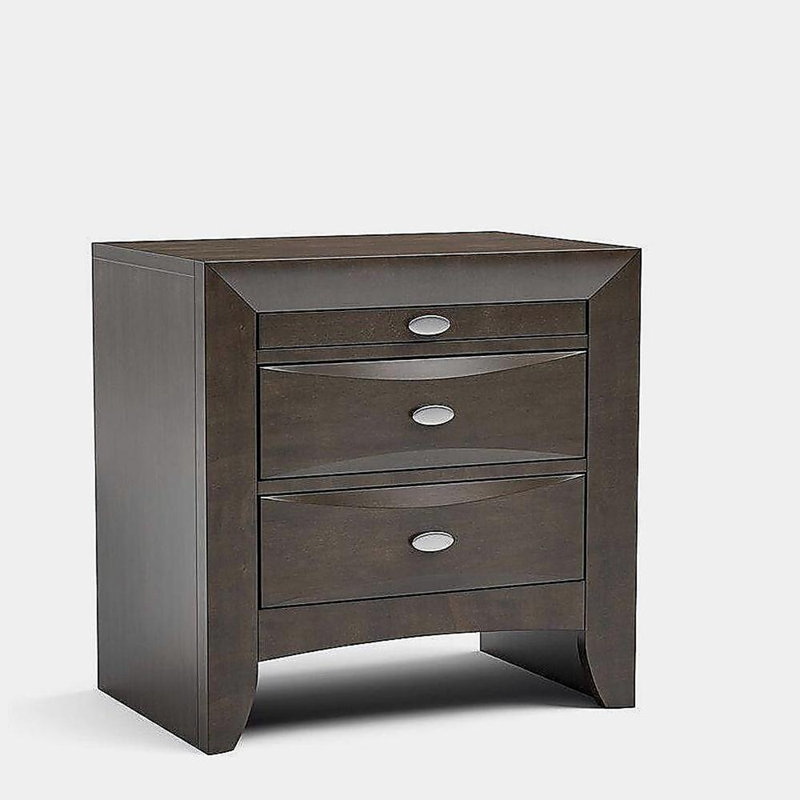 Table de chevet grise 1pc, Gris