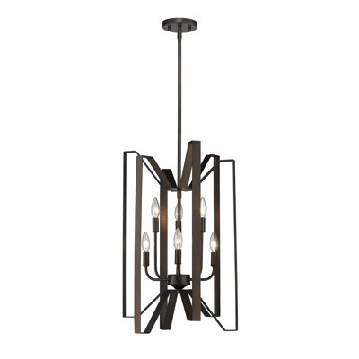 Algertha 4 - Light Steel Dimmable Geometric Chandelier