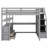 Loft Bed With Desk And Shelves, Two Built-In Drawers, Storage Staircase-869583723