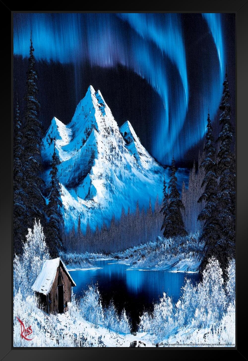 Bob Ross Signed Original Northern Lights Painting