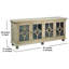 Crédence de porte en verre trèfle 87 po Sunset Trading Cottage | Vitrine en bois massif brun flottant | Buffet entièrement assemblé