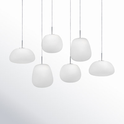 Hughie 6 Light Glass Dimmable LED Pendant