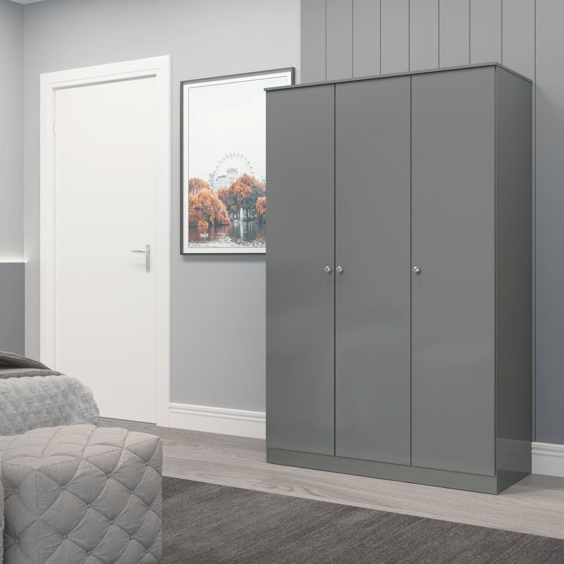 Sydnea 3 Door Wardrobe, Grey