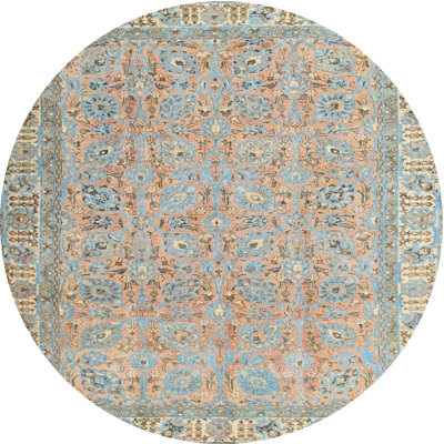 Tapis oriental orange / bleu Rigmor