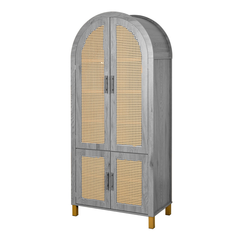 Garde-manger arqué 71 po en rotin, Gray