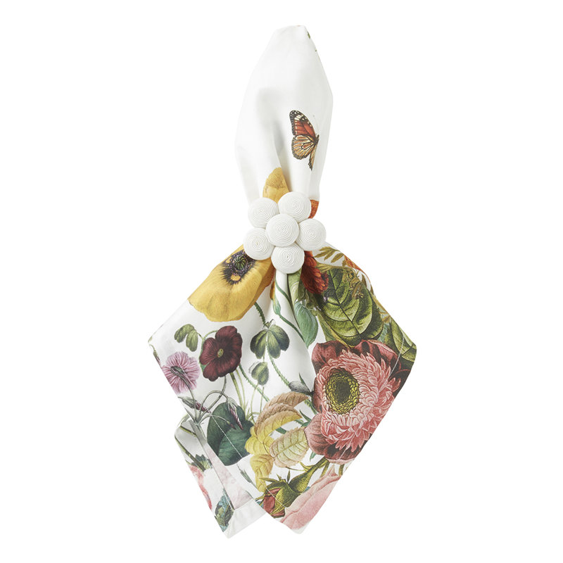 Field Of Flowers Napkin - White