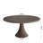 Solid Wood Round Dining Table Dark Walnut Color For 2-8 People-430556258