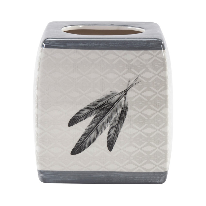 Couvercle de boîte à mouchoirs en céramique Feather Design, 1PC