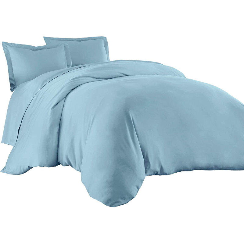 Spa Blue Bamboo Viscose Oversized Queen Duvet Cover Set