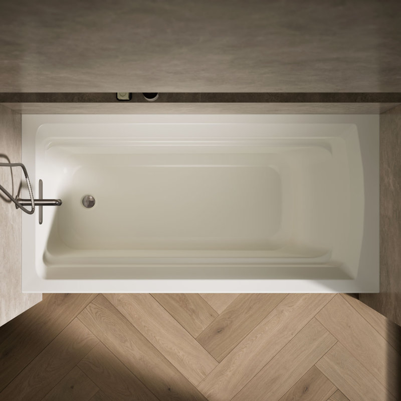 Archer® 72" x 36" Alcove/Tile in Soaking Bathtub, Left, Biscuit